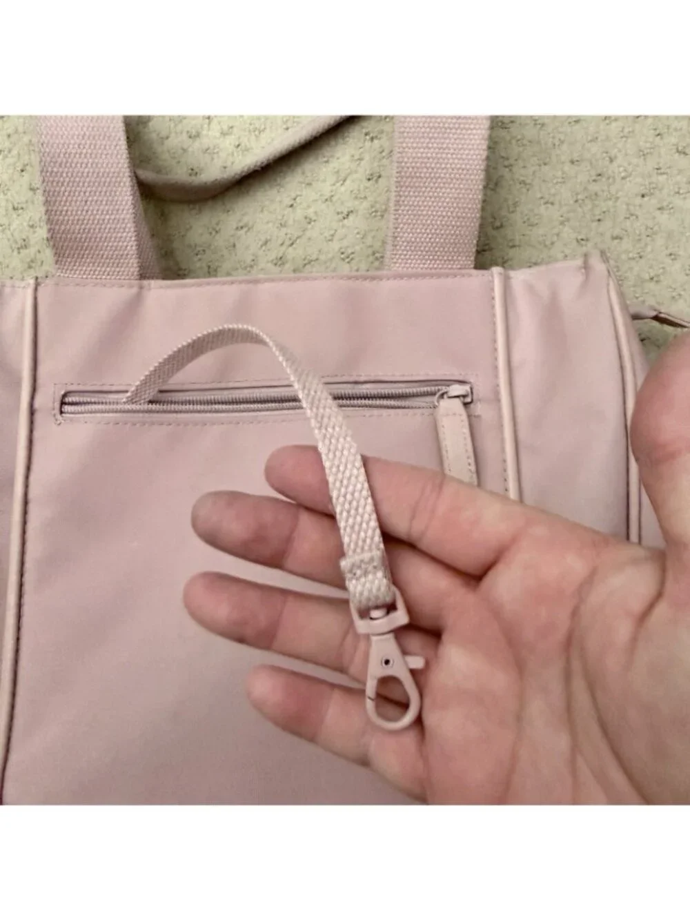Beis Pink North/South Recycled Polyester Tote Bag Carry-on with Crossbody Strap